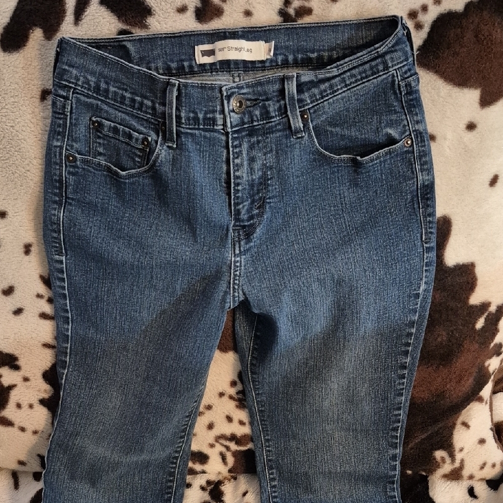 Levi's Denim Straight Leg Jeans in Blue - Picture 4 of 11